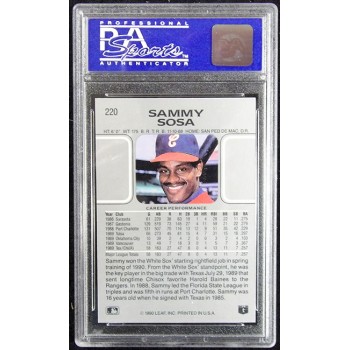 Sammy Sosa Chicago White Sox 1990 Leaf Rookie Card #220 PSA 8 Near Mint