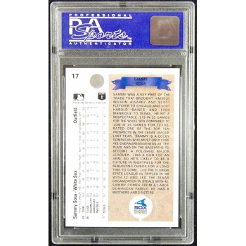 Sammy Sosa Chicago White Sox 1990 Upper Deck Rookie Card #17 PSA 9 Mint