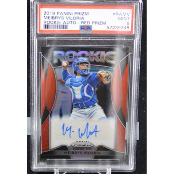 Meibrys Viloria Royals 2019 Panini Prizm Red Rookie Auto Card #RA-MV PSA 9 Mint