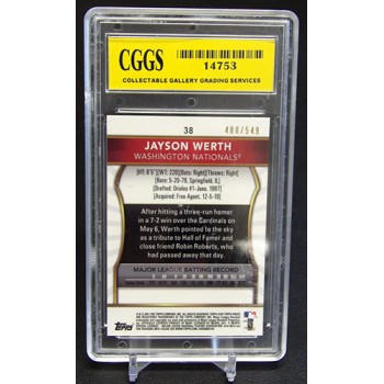 Jayson Werth Washington Nationals 2011 Topps Finest Card #38 /549 CGGS 10 Mint