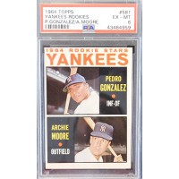 Pedro Gonzalez & Archie Moore 64 Yankees Rookie Stars 1964 Topps 581 PSA 6 EX-MT