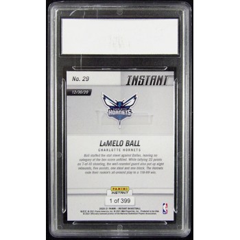 LaMelo Ball Charlotte Hornets 2020-21 Panini Instant Card #29 PGI 10 Mint /399