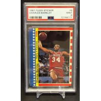 Charles Barkley Philadelphia 76ers 1987 Fleer Sticker Card #6 PSA 9 Mint