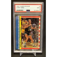 Larry Bird Boston Celtics 1987 Fleer Sticker Card #4 PSA 9 Mint