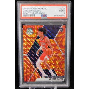 Jaxson Hayes Pelicans 2019 Panini Mosaic Reactive Orange Card #221 PSA 9 Mint