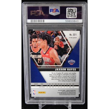 Jaxson Hayes Pelicans 2019 Panini Mosaic Reactive Orange Card #221 PSA 9 Mint