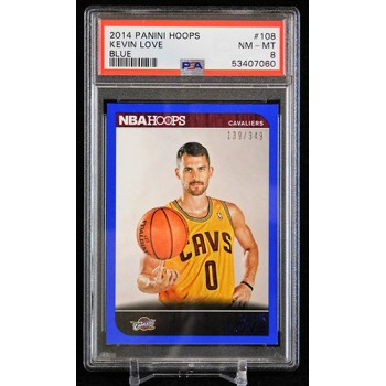 Kevin Love Cleveland Cavaliers 2014 Panini Hoops Blue Card #108 PSA 8 NM-MT /349