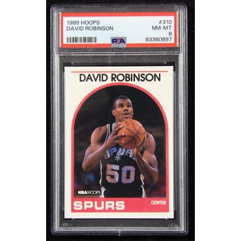 David Robinson San Antonio Spurs 1989 Hoops Rookie Card #310 PSA 8 Near Mint