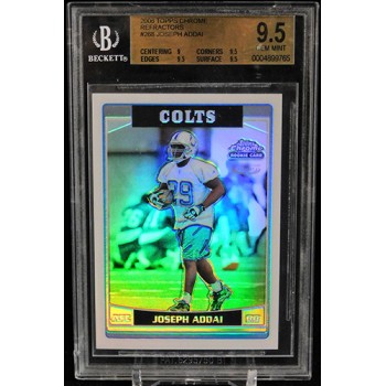 Joseph Addai Colts 2006 Topps Chrome Refractors Card #268 Beckett BGS 9.5