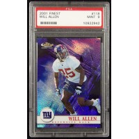 Will Allen New York Giants 2001 Topps Finest Card #118 PSA 9 Mint /1000