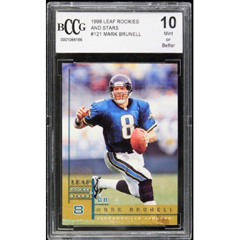 Mark Brunell Jacksonville Jaguars 1998 Leaf Rookies And Stars #121 Beckett 10