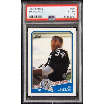 Bo Jackson Los Angeles Raiders 1988 Topps Super Rookie Card #327 PSA 8 Near Mint