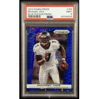 Michael Vick Eagles 2013 Panini Prizm Blue Pulsar Card #165 PSA 9 Mint