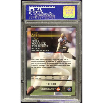Peter Warrick 2000 Collectors Edge Uncirculated Card #107 PSA 10 Gem Mint /5000