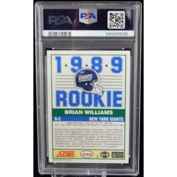 Brian Williams New York Giants 1989 Score Football Card #266 PSA 9 Mint