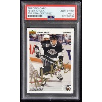 Peter Ahola LA Kings Signed 1991-92 Upper Deck Card #543 PSA Authenticated