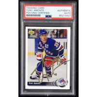 Tony Amonte NY Rangers Signed 1992-93 Upper Deck Card #138 PSA Authenticated