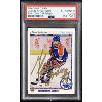Glenn Anderson Oilers Signed 1990-91 Upper Deck Card #284 PSA Authenticated