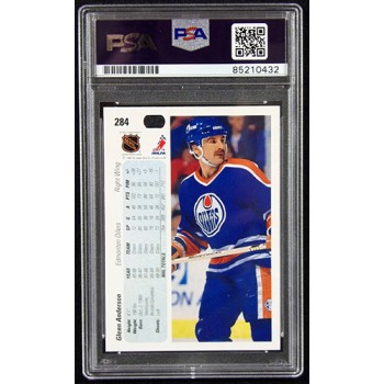 Glenn Anderson Oilers Signed 1990-91 Upper Deck Card #284 PSA Authenticated