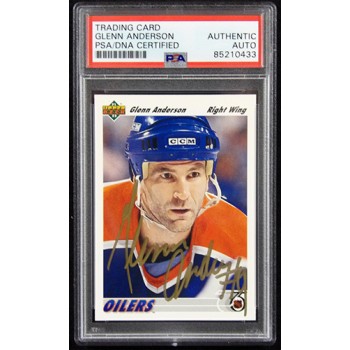 Glenn Anderson Oilers Signed 1991-92 Upper Deck Card #250 PSA Authenticated