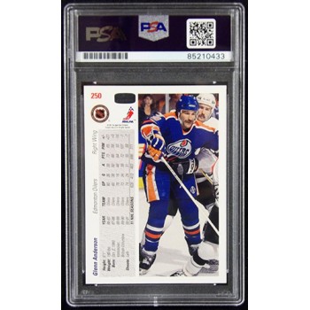 Glenn Anderson Oilers Signed 1991-92 Upper Deck Card #250 PSA Authenticated