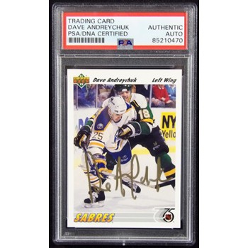 Dave Andreychuk Sabres Signed 1991-92 Upper Deck Card #124 PSA Authenticated