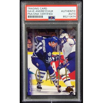 Dave Andreychuk Maple Leafs Signed 1995-96 Upper Deck Card #367 PSA Authentic