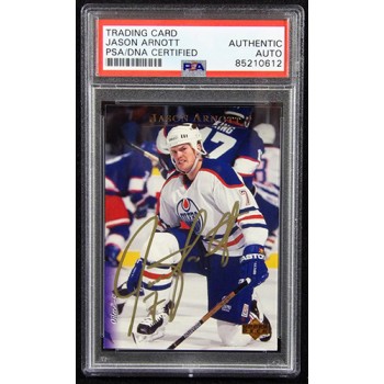 Jason Arnott Oilers Signed 1995-96 Upper Deck Card #29 PSA Authenticated