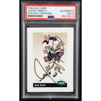 Jason Arnott Oilers Signed 1994-95 Parkhurst Vintage Card #V84 PSA Authentic