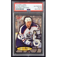 Jason Arnott Edmonton Oilers Signed 1996-97 Fleer Card #36 PSA Authenticated