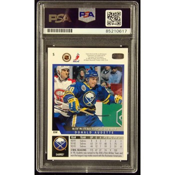 Donald Audette Sabres Signed 1993-94 Upper Deck Card #5 PSA Authenticated