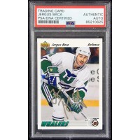 Jergus Baca Whalers Signed 1991-92 Upper Deck Card #425 PSA Authenticated