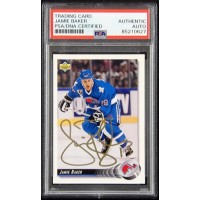 Jamie Baker Nordiques Signed 1992-93 Upper Deck Card #130 PSA Authenticated