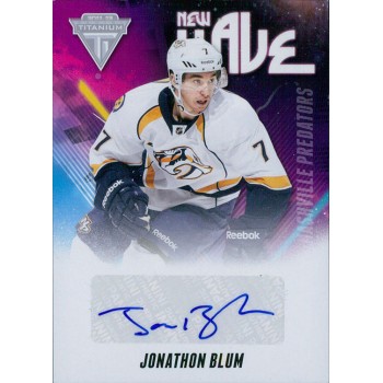 Jonathon Blum Predators 2011-12 Panini Titanium New Wave Signatures Card #49