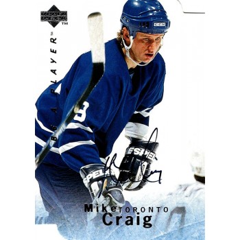 Mike Craig Maple Leafs Signed 1995-96 Upper Deck Be A Player Die-Cut Card #S17