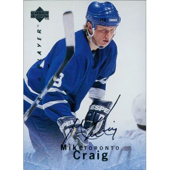 Mike Craig Toronto Maple Leafs Signed 1995-96 Upper Deck Be A Player Card #S17
