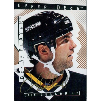 John Cullen Signed 1994-95 Upper Deck Be A Player Hockey Card #105