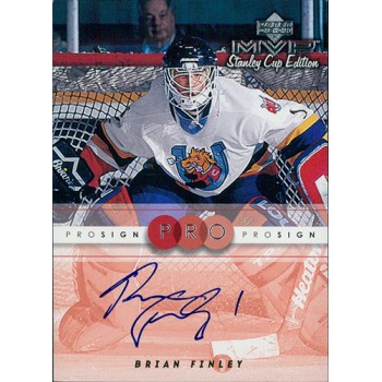 Brian Finley Signed 1999-00 Upper Deck MVP Stanley Cup Edition ProSign Card C-BF