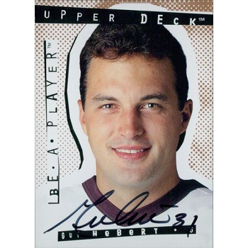 Guy Hebert Anaheim Mighty Ducks Signed 1994-95 Upper Deck Be A Player Card #99