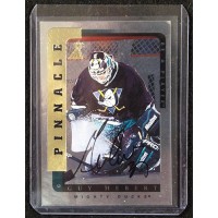 Guy Hebert Anaheim Ducks Signed 1996-97 Pinnacle Be A Player Silver Card #61