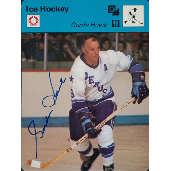 Gordie Howe Signed 1977 Sportscasters 5.75x6.25Card JSA Authenticated