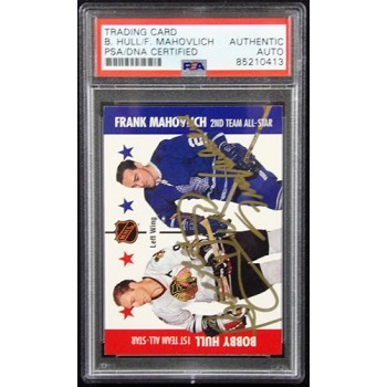 Bobby Hull Frank Mahovlich Signed 1995-96 Parkhurst Card #124 PSA Authenticated