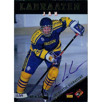 Jan Labraaten Signed 1995 Signature Rookies Draft Day Card #23 /4500