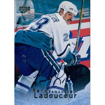 Randy Ladouceur Anaheim Mighty Ducks Signed 1995-96 Upper Deck Hockey Card #S37