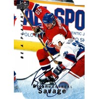 Brian Savage Canadiens Signed 1995-96 Upper Deck Be A Player Die-Cut Card #S138