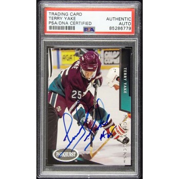 Terry Yake Anaheim Mighty Ducks Signed 1993-94 Parkhurst Card #271 PSA Authentic