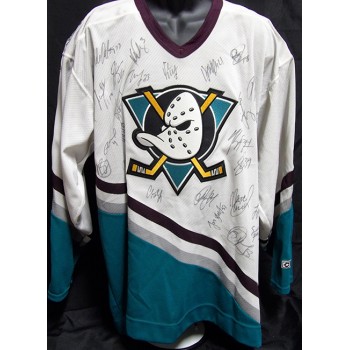 Anaheim Mighty Ducks 2002-03 Team Signed Replica Jersey JSA Authenticated