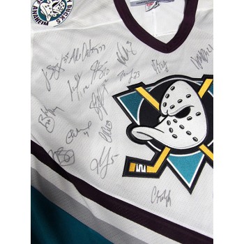 Anaheim Mighty Ducks 2002-03 Team Signed Replica Jersey JSA Authenticated