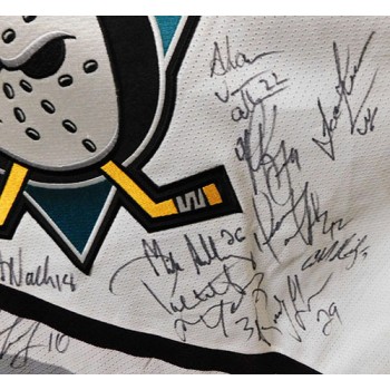 Anaheim Mighty Ducks 1995-96 Team Signed Replica Jersey JSA Authenticated