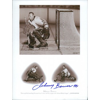 Johnny Bower Toronto Maple Leafs Signed 5.5x7.25 Card Stock Promo JSA Authenticated
